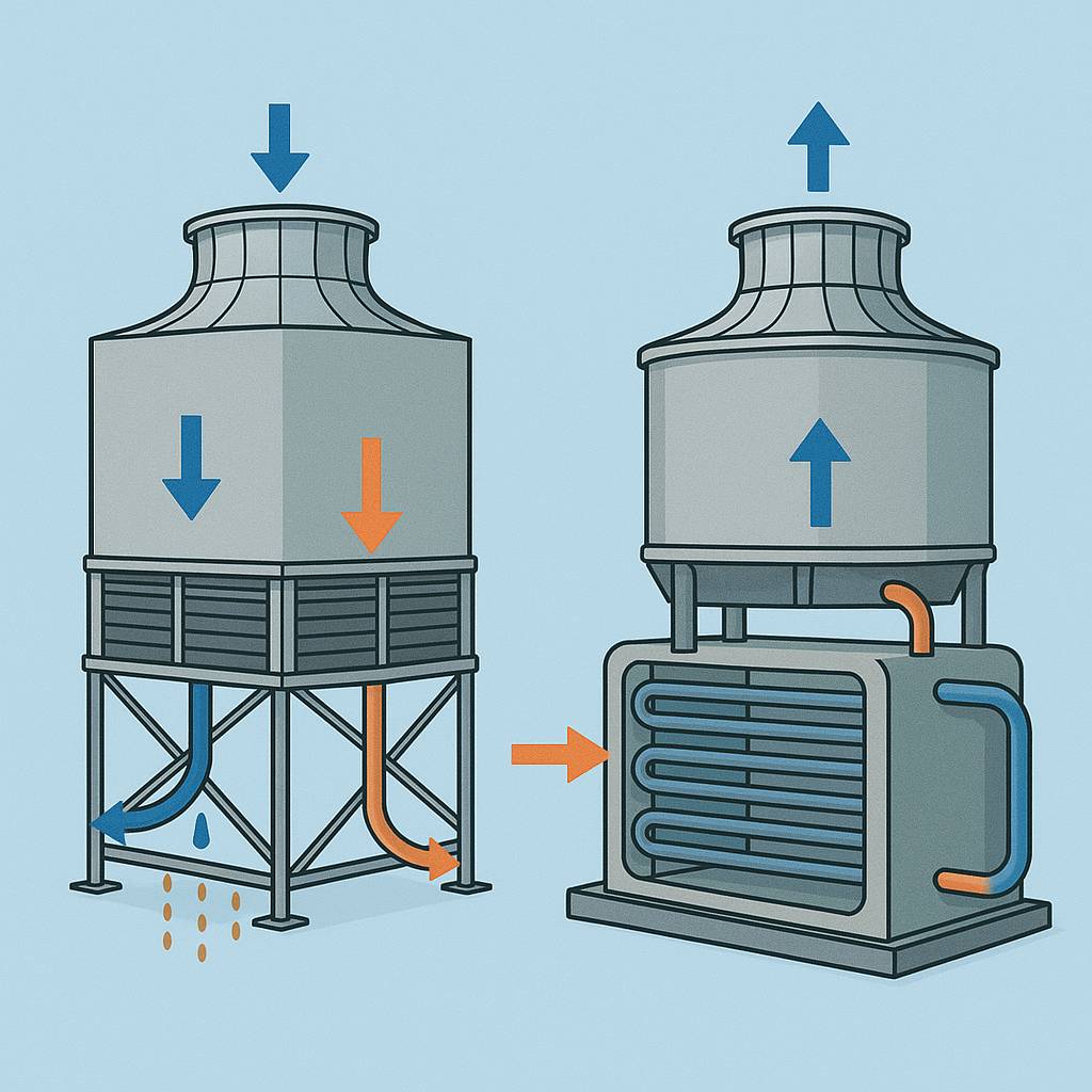 برج خنک کننده مدار باز و مدار بسته